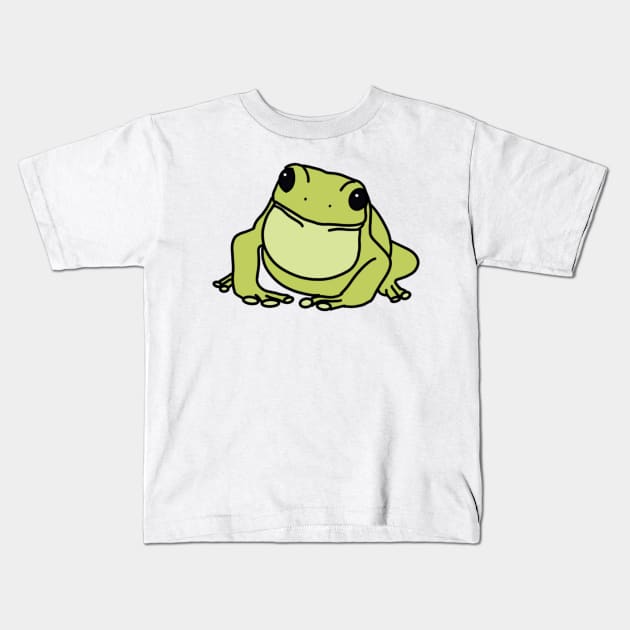 Cute Little Frog Kids T-Shirt by JuneNostalgia